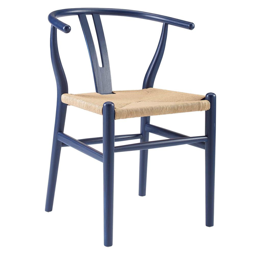 Amish Dining Wood Side Chair - Midnight Blue EEI-3047-MID. Picture 1