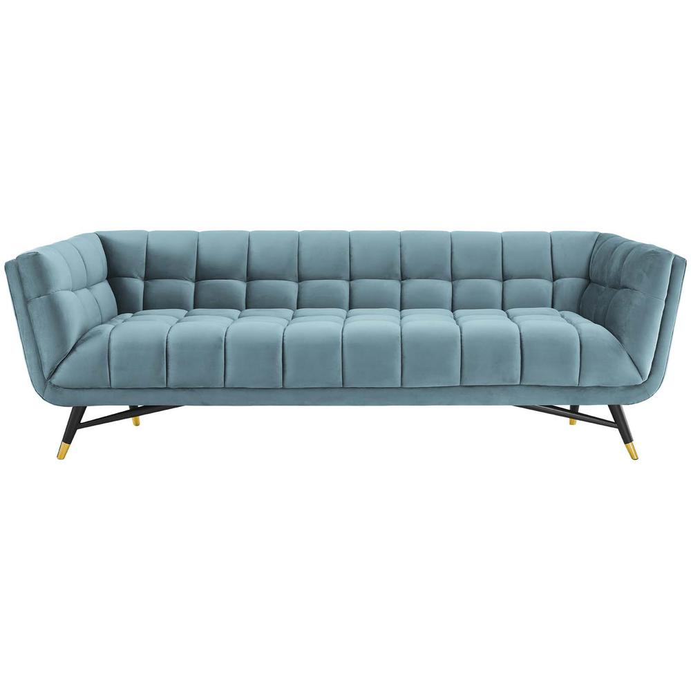 Adept Upholstered Velvet Sofa. Picture 1