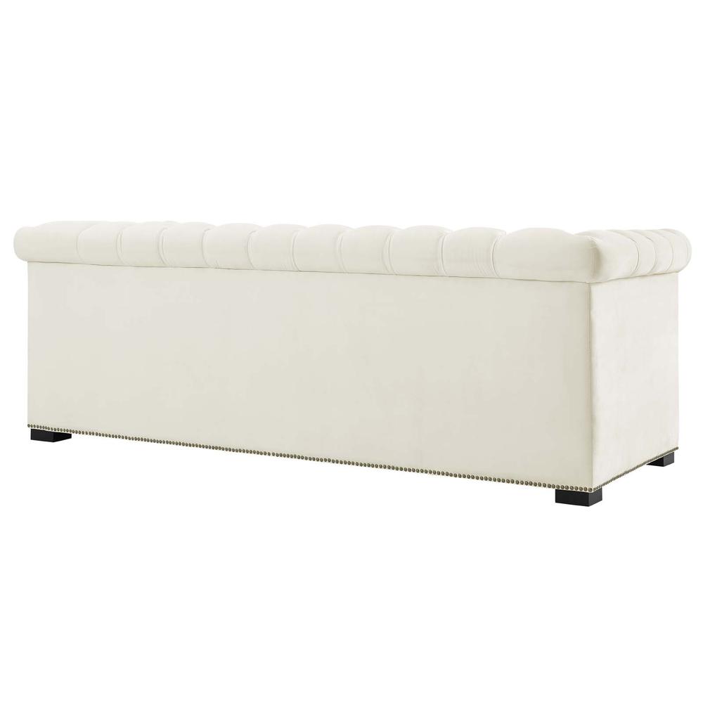 Heritage Upholstered Velvet Sofa. Picture 3