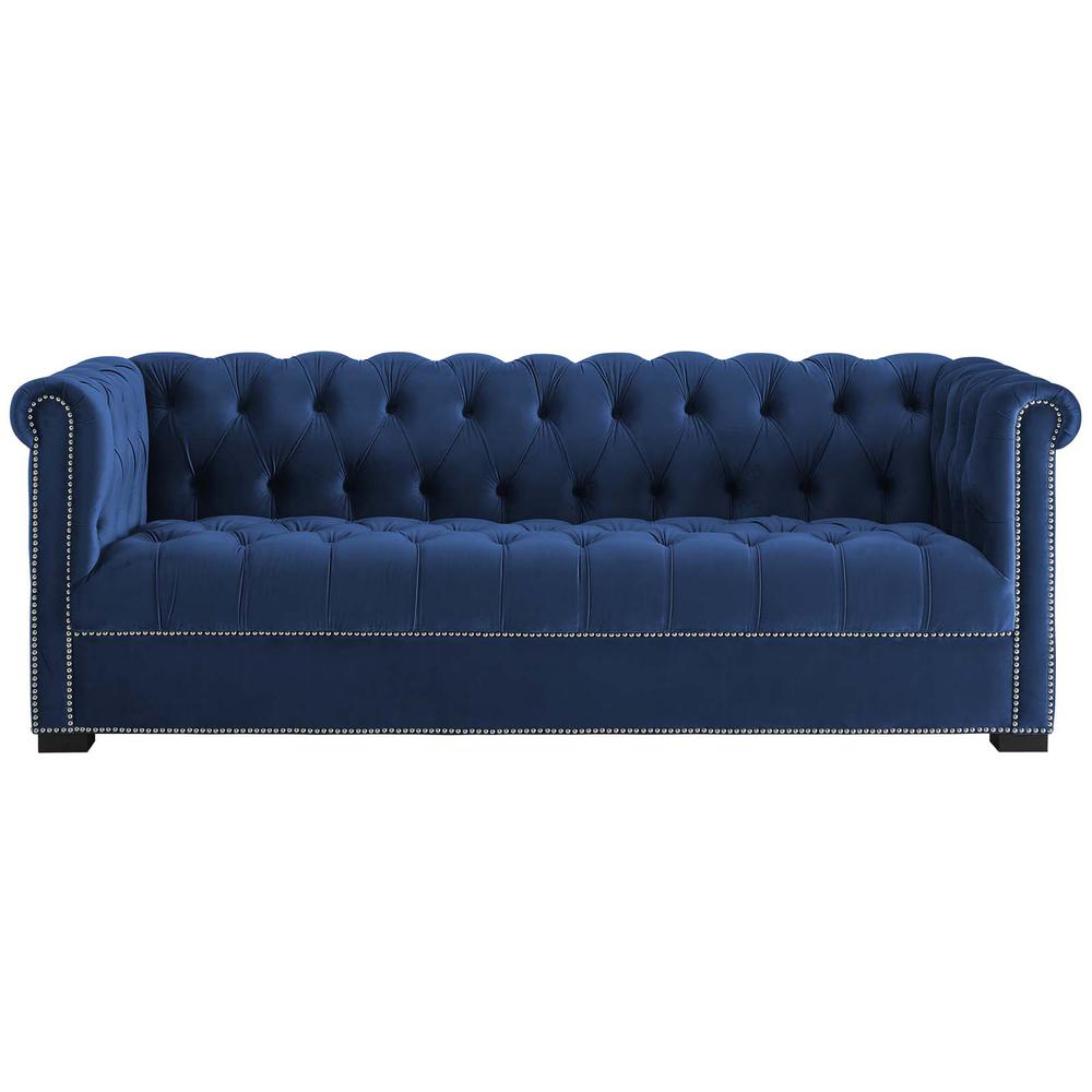 Heritage Upholstered Velvet Sofa. Picture 1