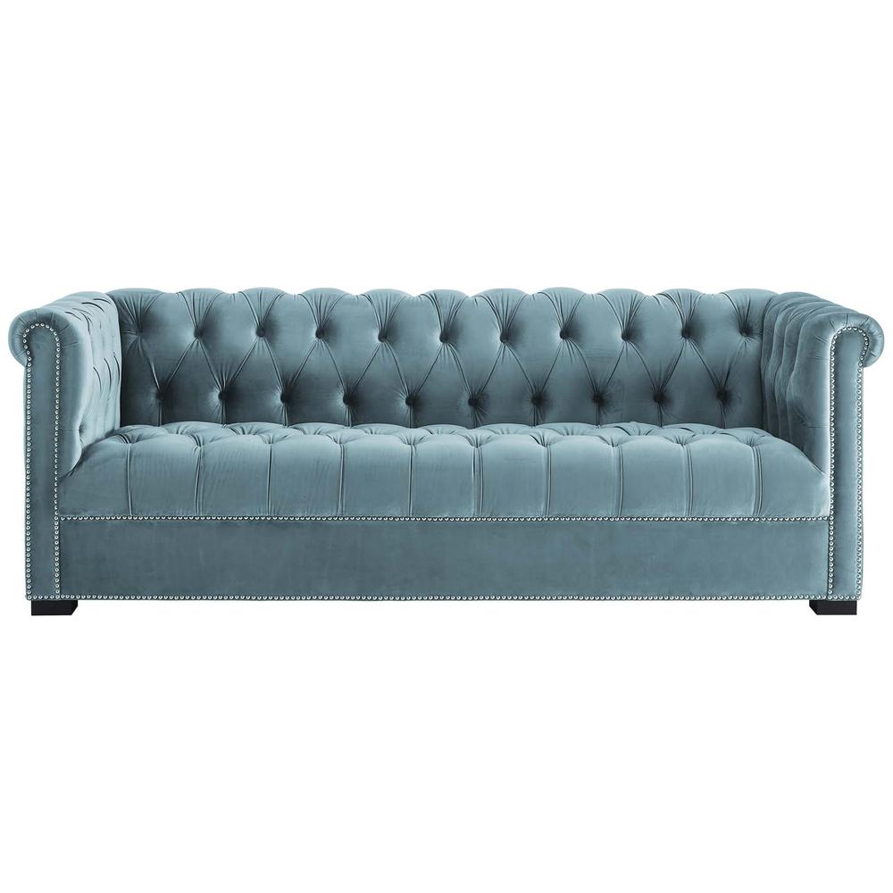 Heritage Upholstered Velvet Sofa. Picture 3