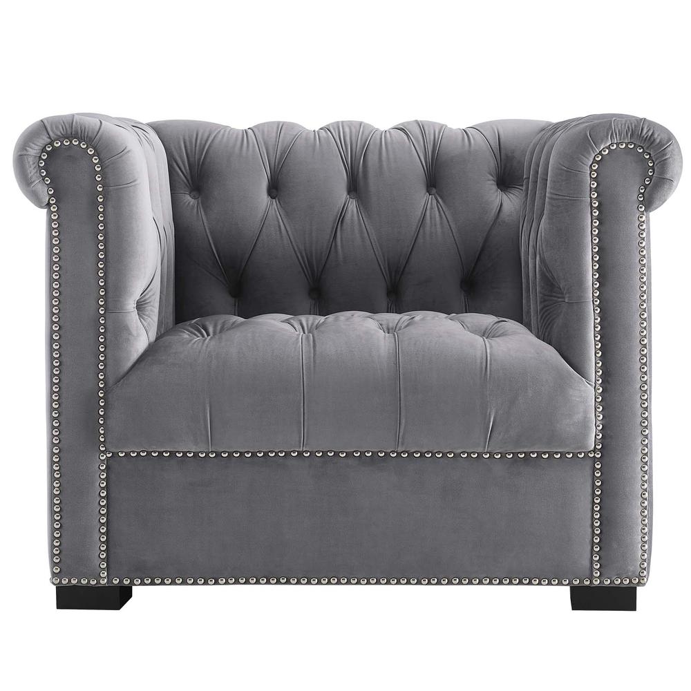 Heritage Upholstered Velvet Armchair. Picture 4