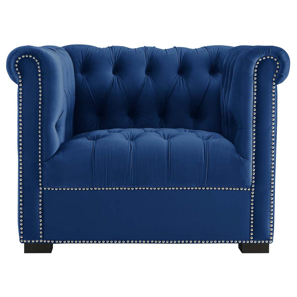 Heritage Upholstered Velvet Armchair. Picture 4