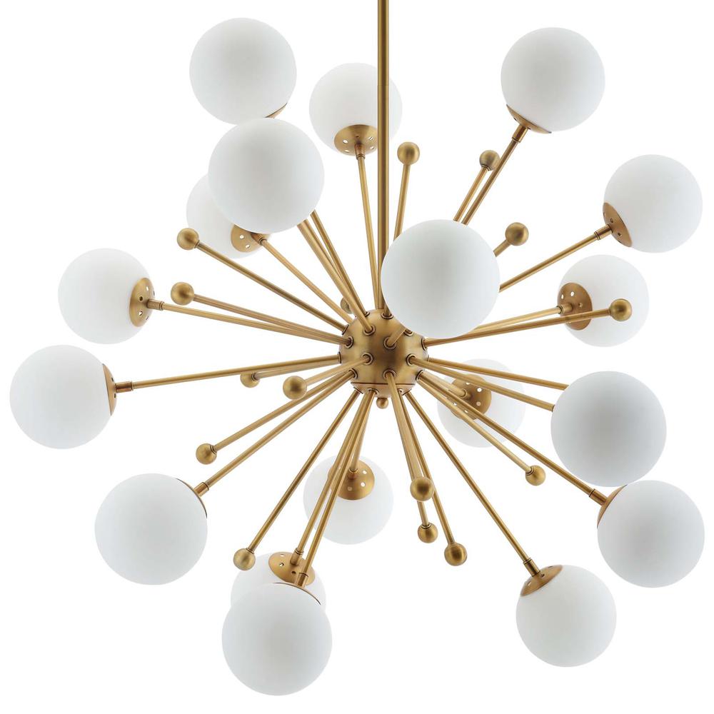 Constellation White Glass and Brass Pendant Chandelier. Picture 2