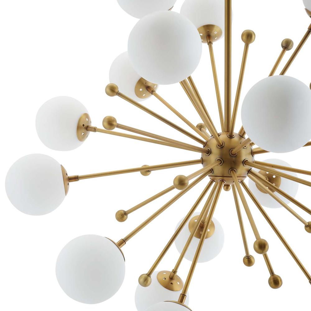 Constellation White Glass and Brass Pendant Chandelier. Picture 3