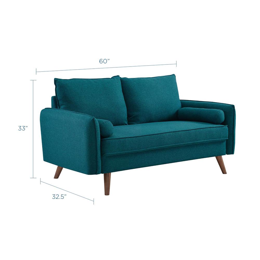 Revive Upholstered Fabric Loveseat - Teal EEI-3091-TEA. Picture 2