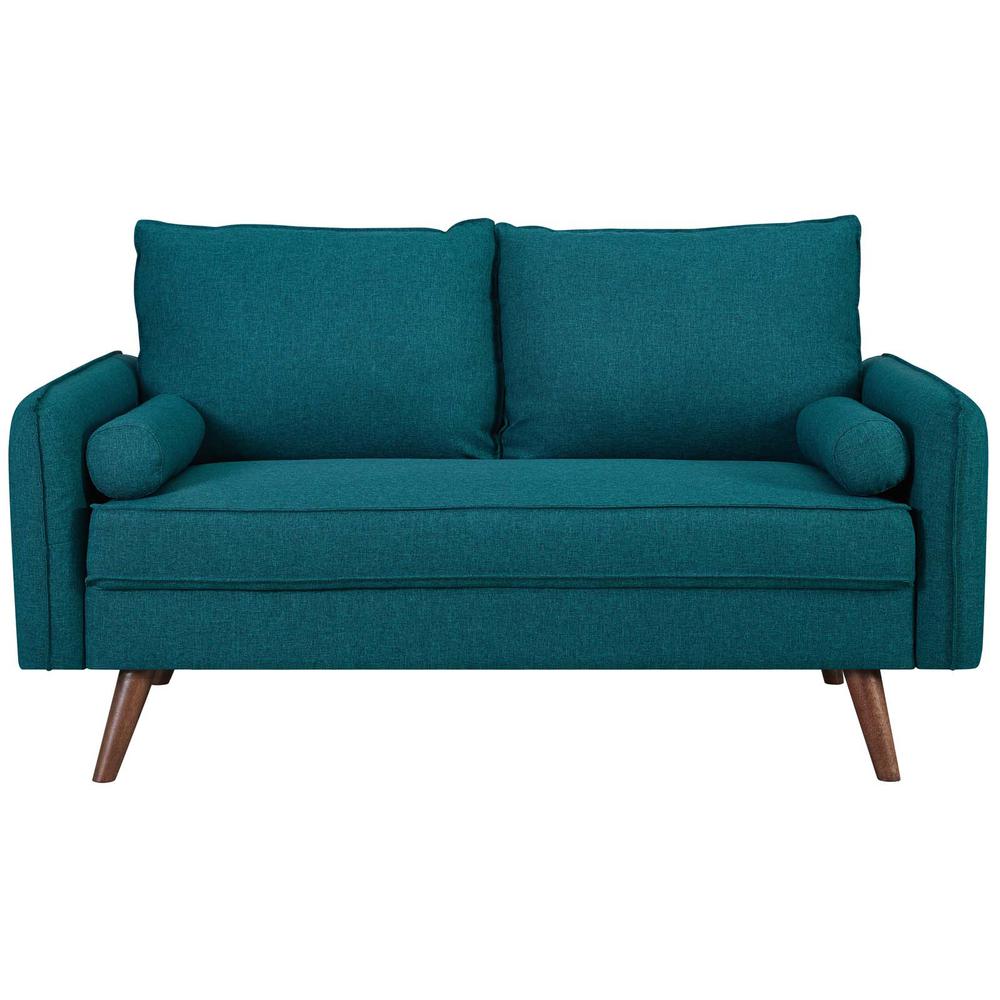 Revive Upholstered Fabric Loveseat - Teal EEI-3091-TEA. Picture 4