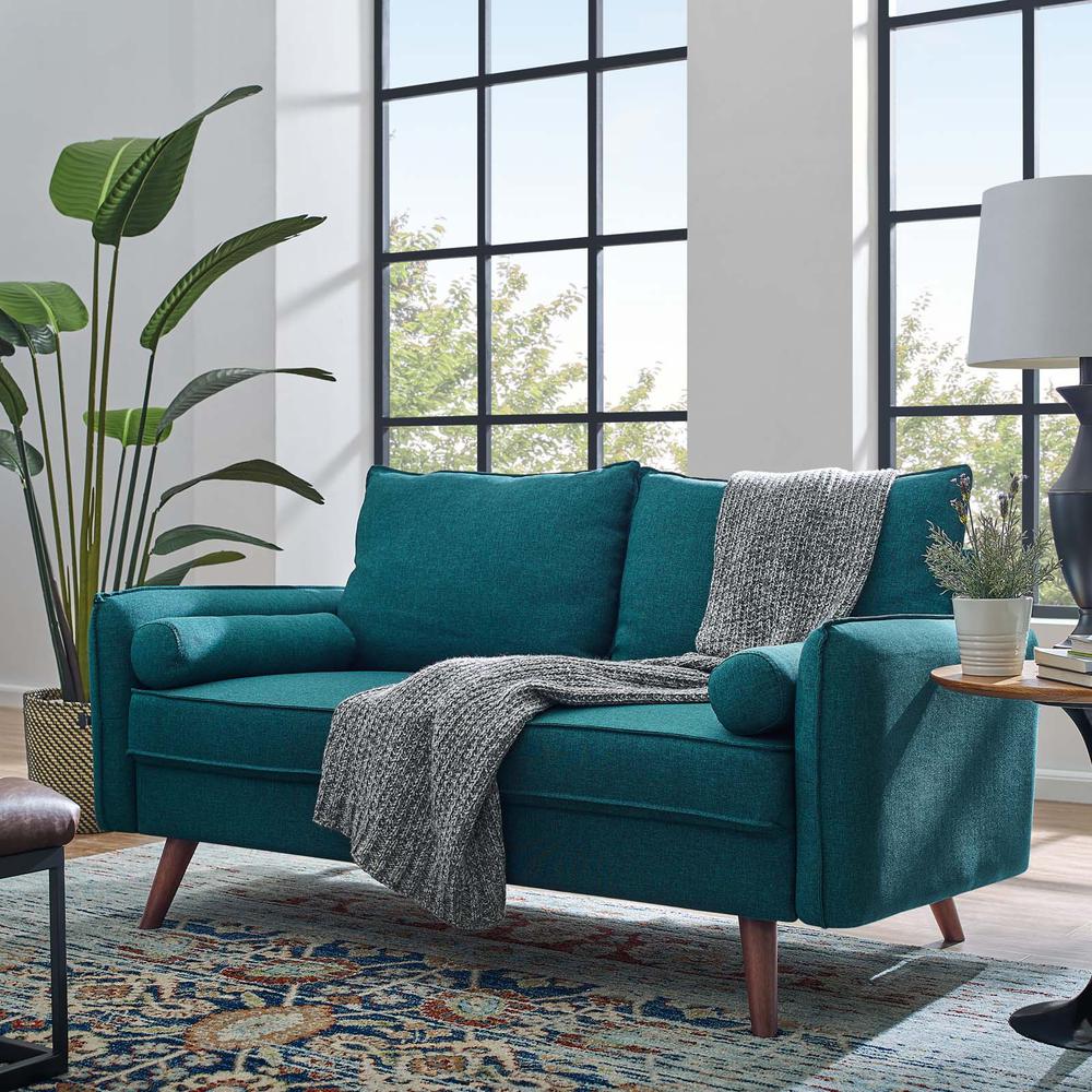 Revive Upholstered Fabric Loveseat - Teal EEI-3091-TEA. Picture 8