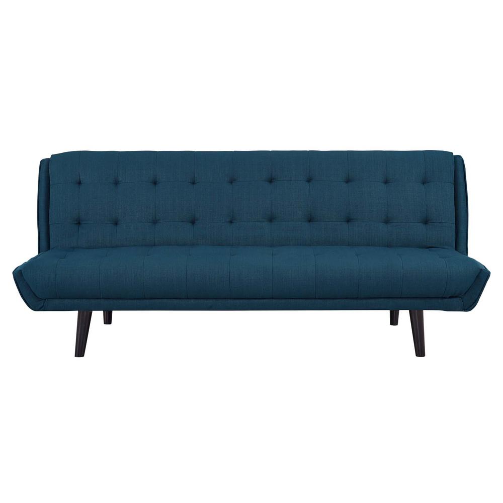 Glance Tufted Convertible Fabric Sofa Bed - Azure EEI-3093-AZU. The main picture.