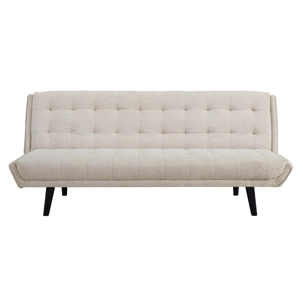 Glance Tufted Convertible Fabric Sofa Bed - Beige EEI-3093-BEI. The main picture.