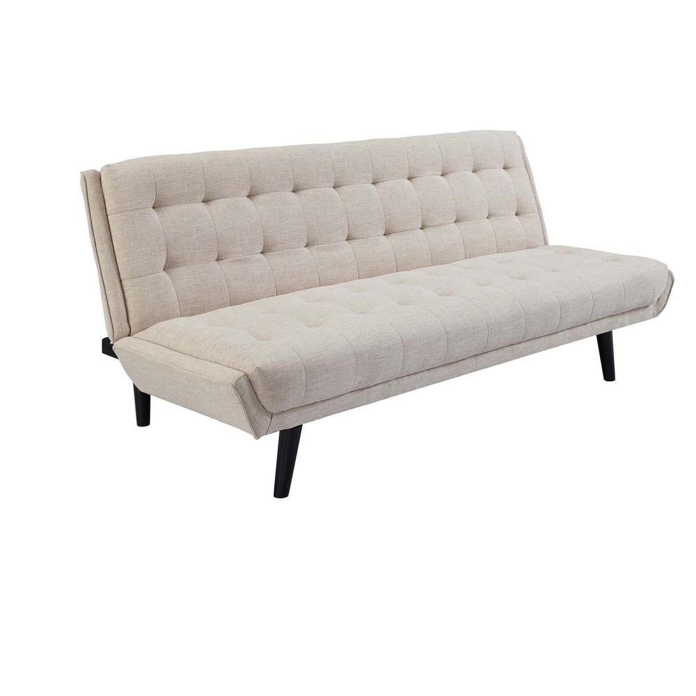 Glance Tufted Convertible Fabric Sofa Bed - Beige EEI-3093-BEI. Picture 2