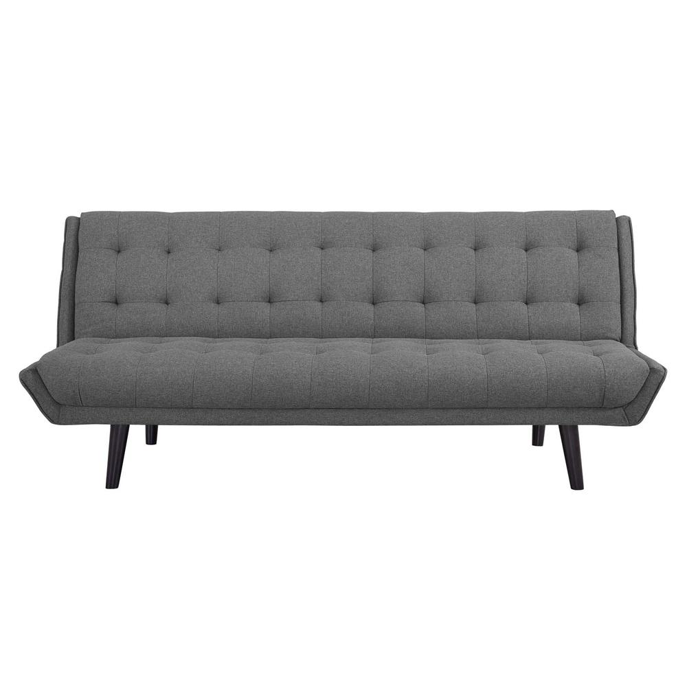 Glance Tufted Convertible Fabric Sofa Bed - Gray EEI-3093-GRY. Picture 1