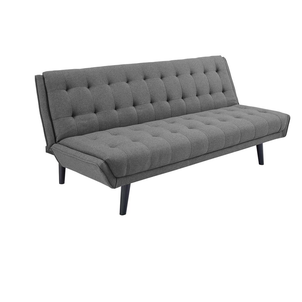 Glance Tufted Convertible Fabric Sofa Bed - Gray EEI-3093-GRY. Picture 2