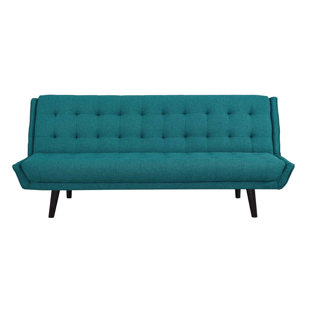 Glance Tufted Convertible Fabric Sofa Bed - Teal EEI-3093-TEA. The main picture.