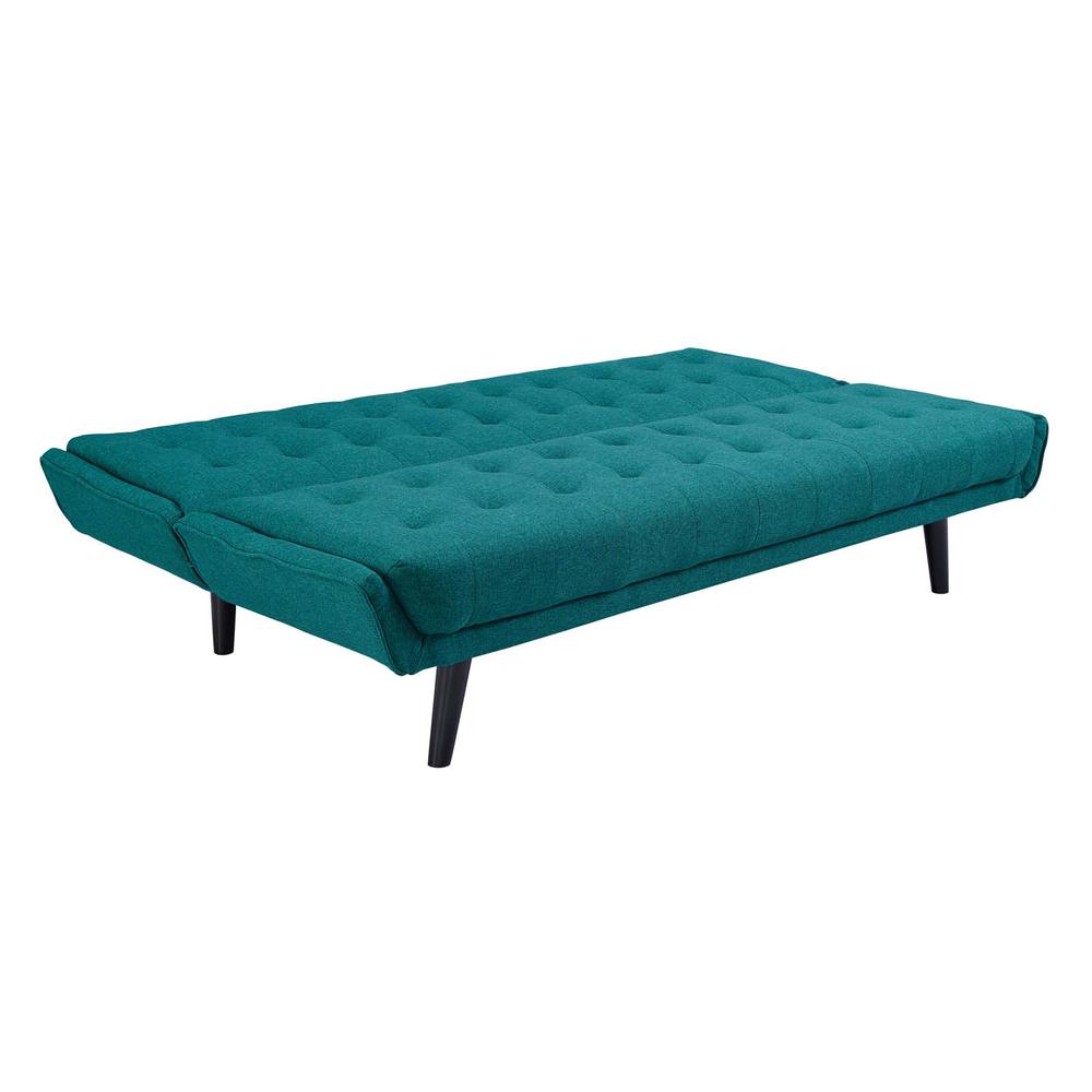 Glance Tufted Convertible Fabric Sofa Bed - Teal EEI-3093-TEA. Picture 4