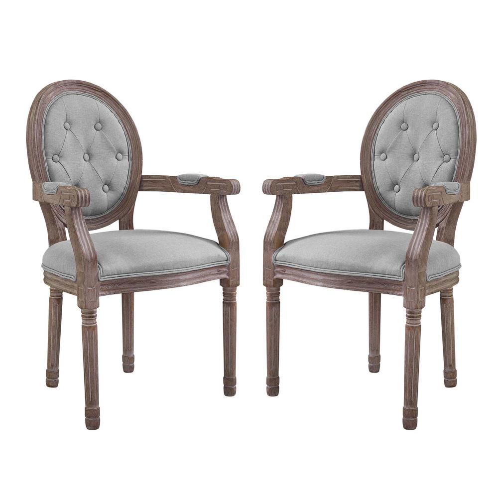 Arise Vintage French Upholstered Fabric Dining Armchair Set of 2. Picture 1