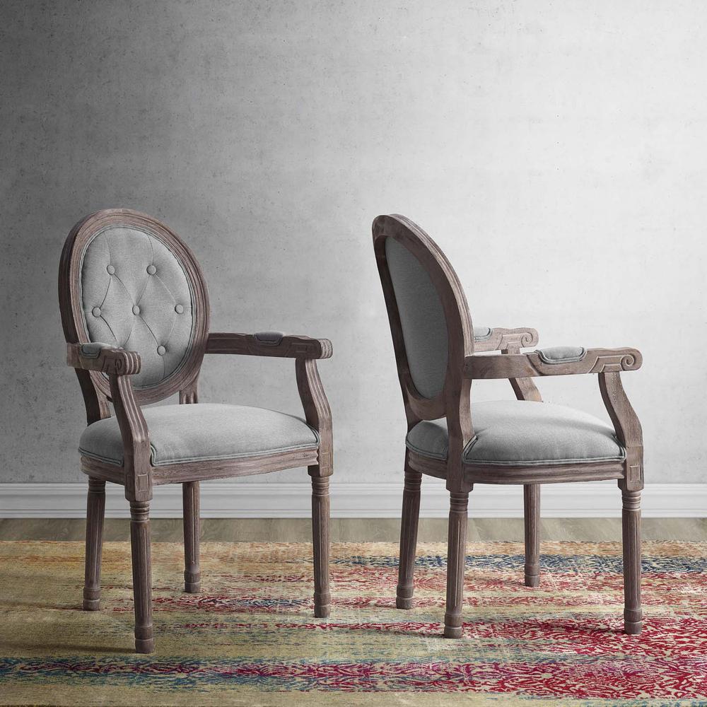 Arise Vintage French Upholstered Fabric Dining Armchair Set of 2. Picture 5
