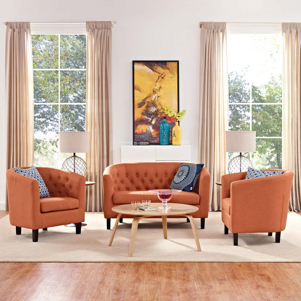 Prospect 3 Piece Upholstered Fabric Loveseat and Armchair Set. Picture 6