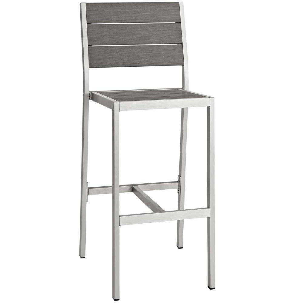 Shore Armless Bar Stool Outdoor Patio Aluminum Set of 2. Picture 2