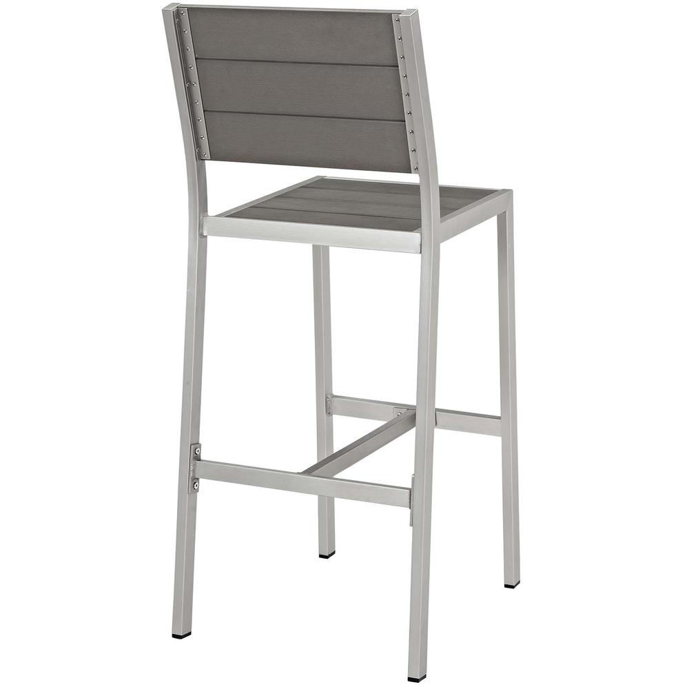 Shore Armless Bar Stool Outdoor Patio Aluminum Set of 2. Picture 4