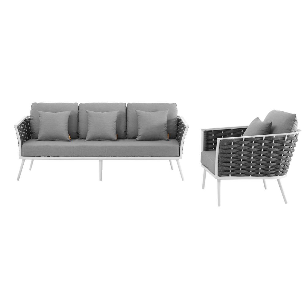 Stance 2 Piece Outdoor Patio Aluminum Sectional Sofa Set. Picture 3