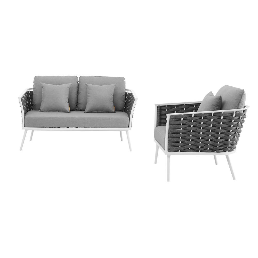 Stance 2 Piece Outdoor Patio Aluminum Sectional Sofa Set. Picture 3