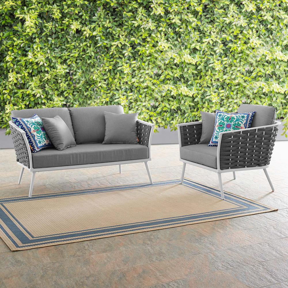 Stance 2 Piece Outdoor Patio Aluminum Sectional Sofa Set. Picture 8