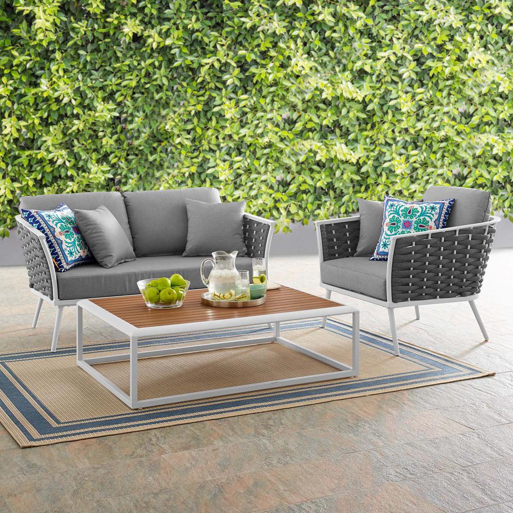 Stance 3 Piece Outdoor Patio Aluminum Sectional Sofa Set. Picture 9