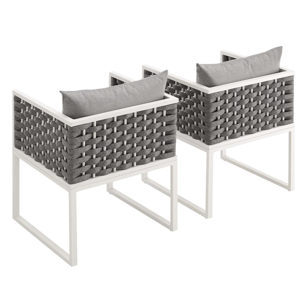 Stance Dining Armchair Outdoor Patio Aluminum Set of 2. Picture 2
