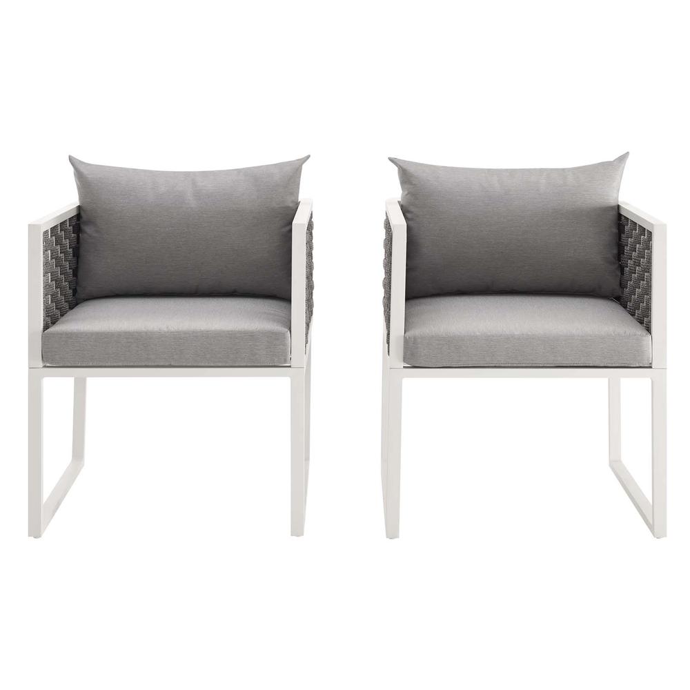Stance Dining Armchair Outdoor Patio Aluminum Set of 2. Picture 3