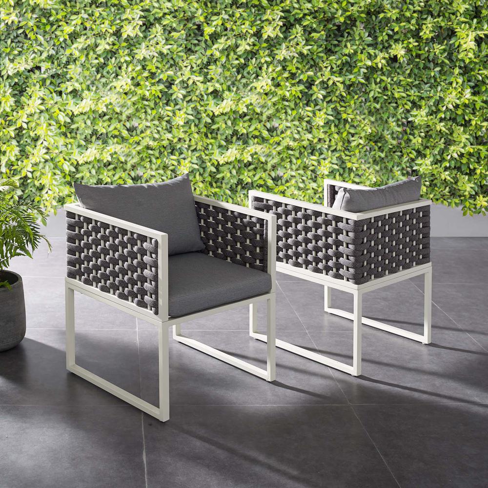 Stance Dining Armchair Outdoor Patio Aluminum Set of 2. Picture 6