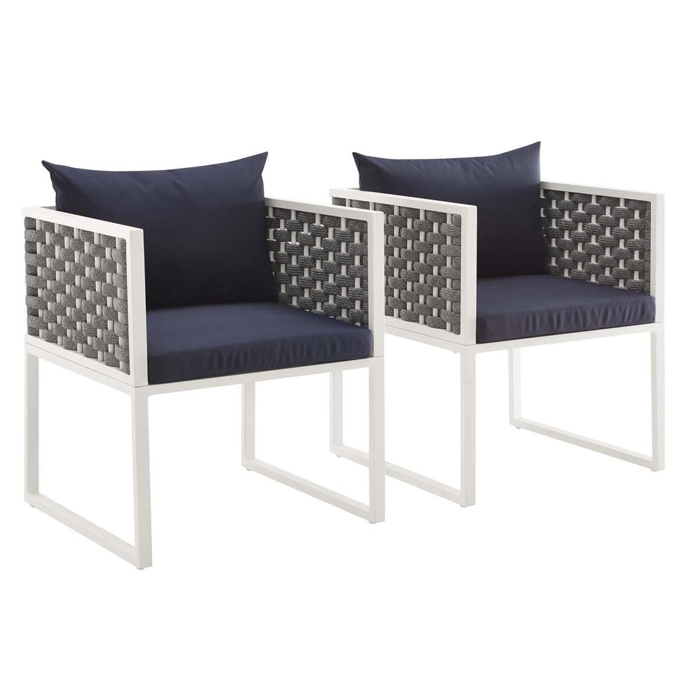 Stance Dining Armchair Outdoor Patio Aluminum Set of 2. Picture 1
