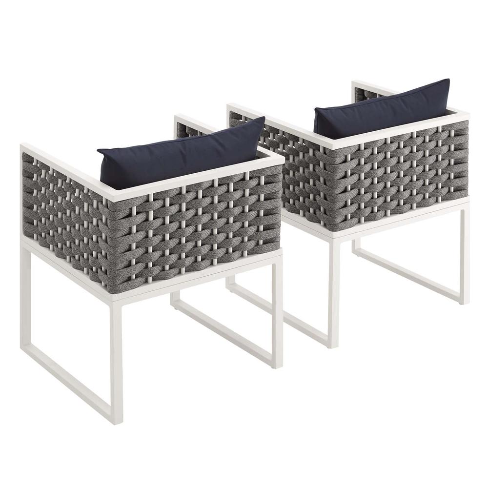 Stance Dining Armchair Outdoor Patio Aluminum Set of 2. Picture 2