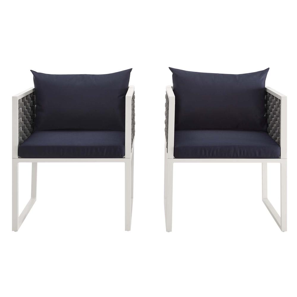 Stance Dining Armchair Outdoor Patio Aluminum Set of 2. Picture 3