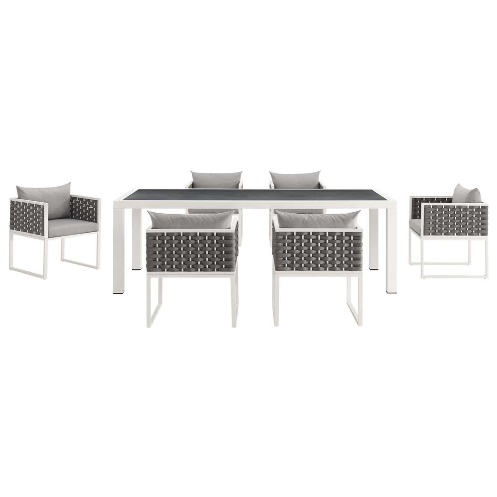 Stance 7 Piece Outdoor Patio Aluminum Dining Set. Picture 3