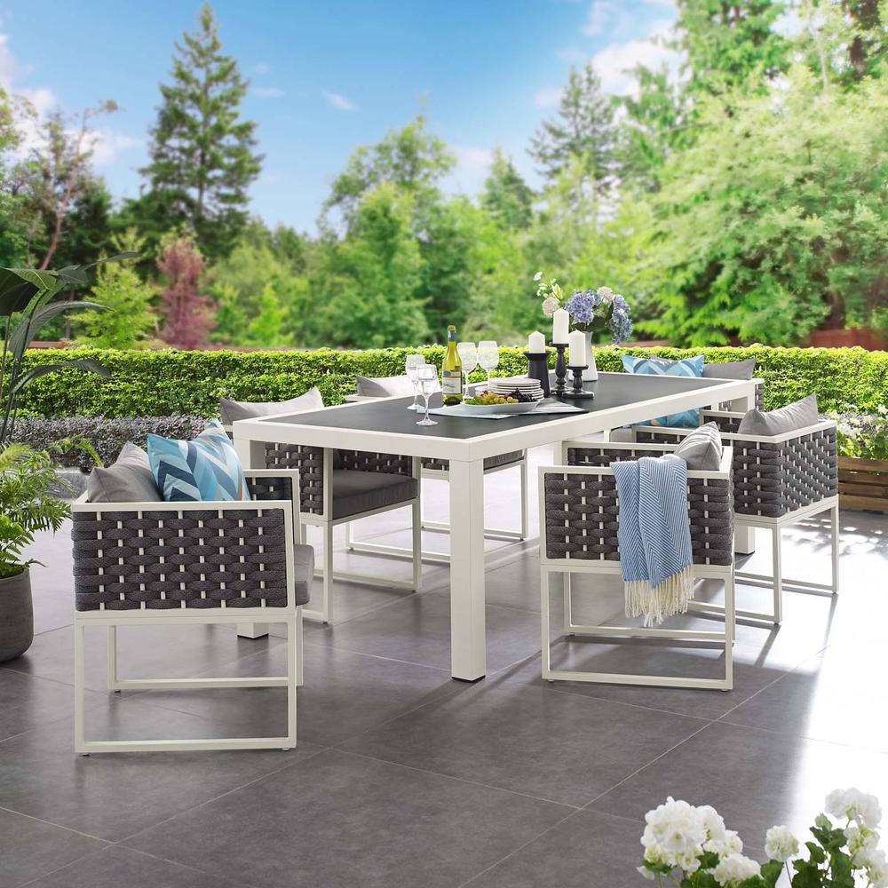 Stance 7 Piece Outdoor Patio Aluminum Dining Set. Picture 8