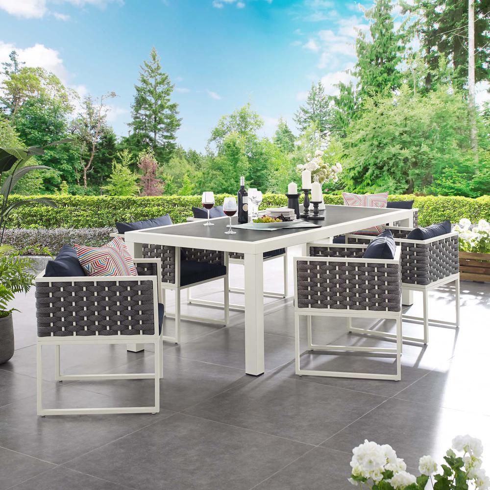Stance 7 Piece Outdoor Patio Aluminum Dining Set. Picture 9