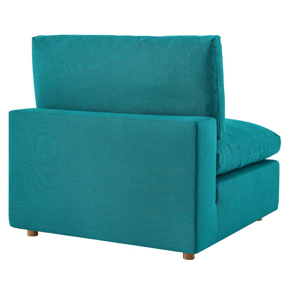 Commix Down Filled Overstuffed Armless Chair - Teal EEI-3270-TEA. Picture 2