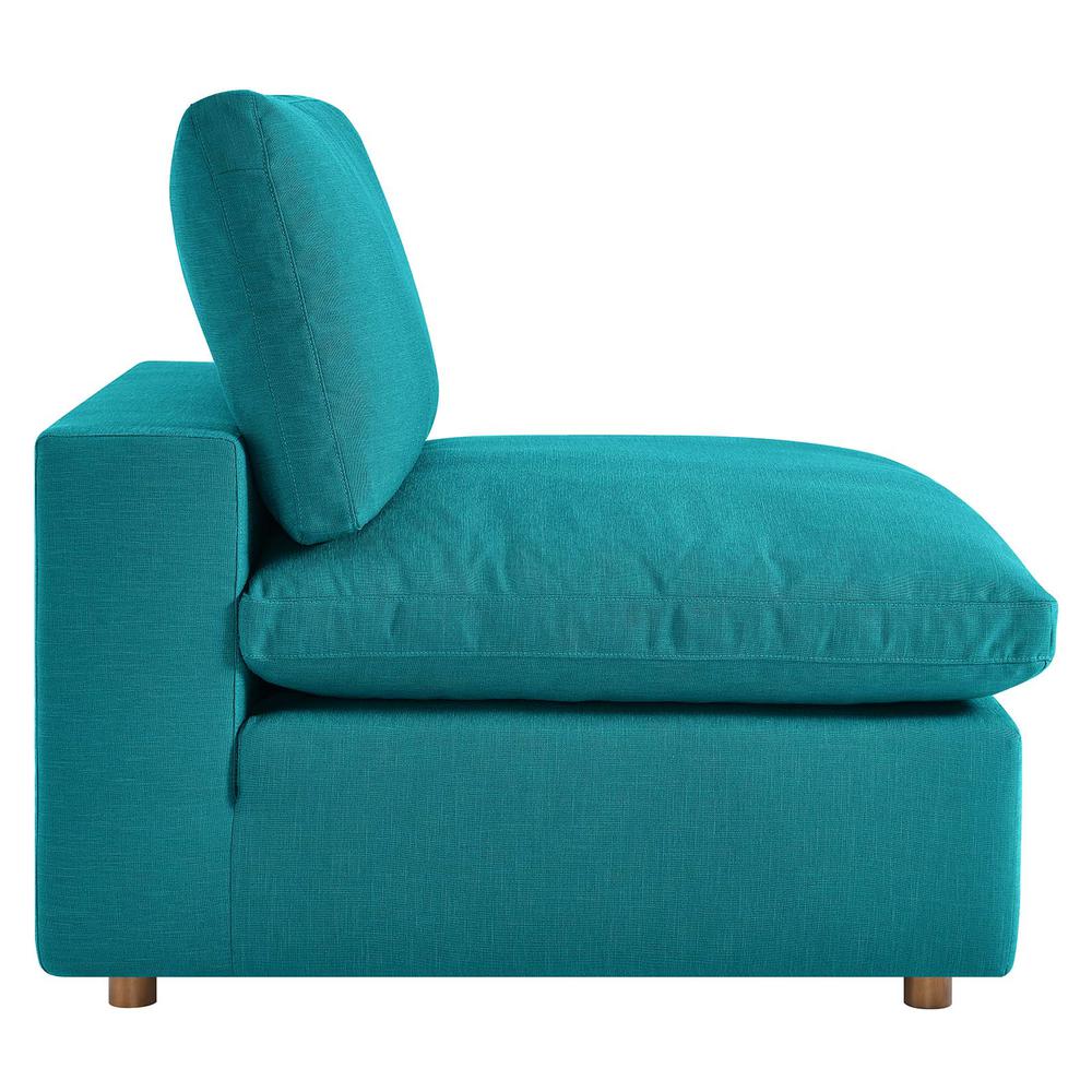 Commix Down Filled Overstuffed Armless Chair - Teal EEI-3270-TEA. Picture 3
