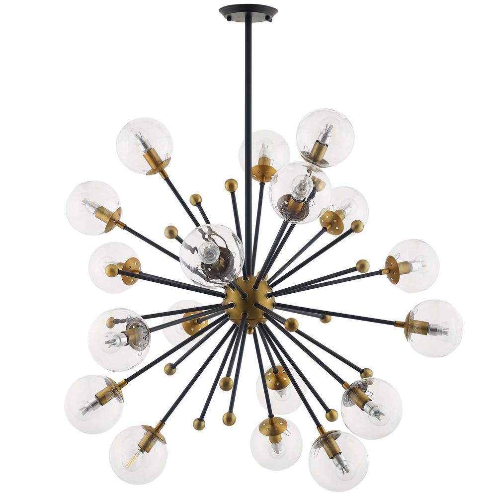 Constellation Clear Glass and Brass Ceiling Light Pendant Chandelier -  EEI-3273. Picture 1