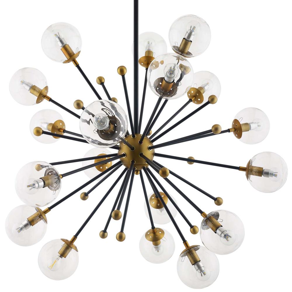 Constellation Clear Glass and Brass Ceiling Light Pendant Chandelier -  EEI-3273. Picture 2