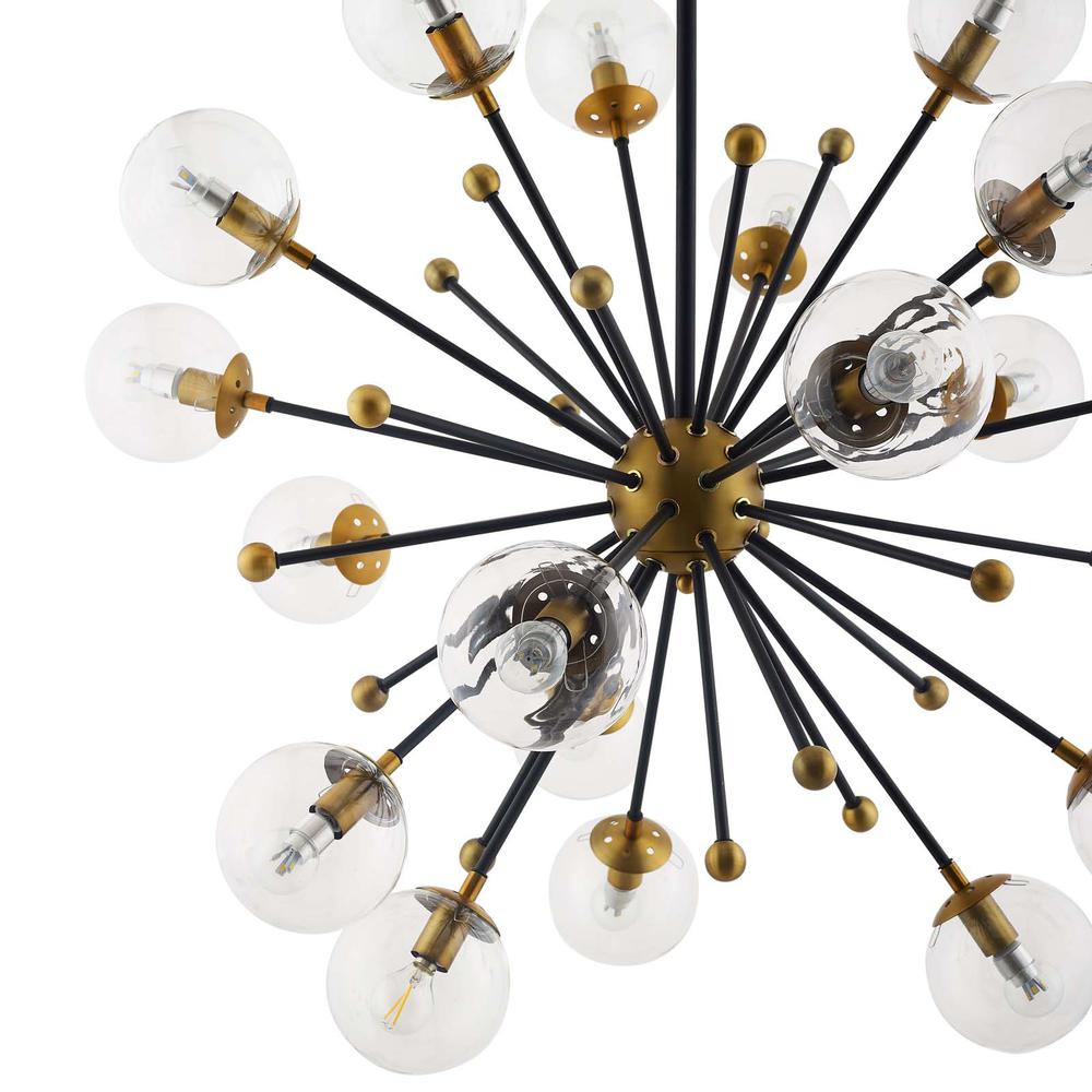 Constellation Clear Glass and Brass Ceiling Light Pendant Chandelier -  EEI-3273. Picture 3