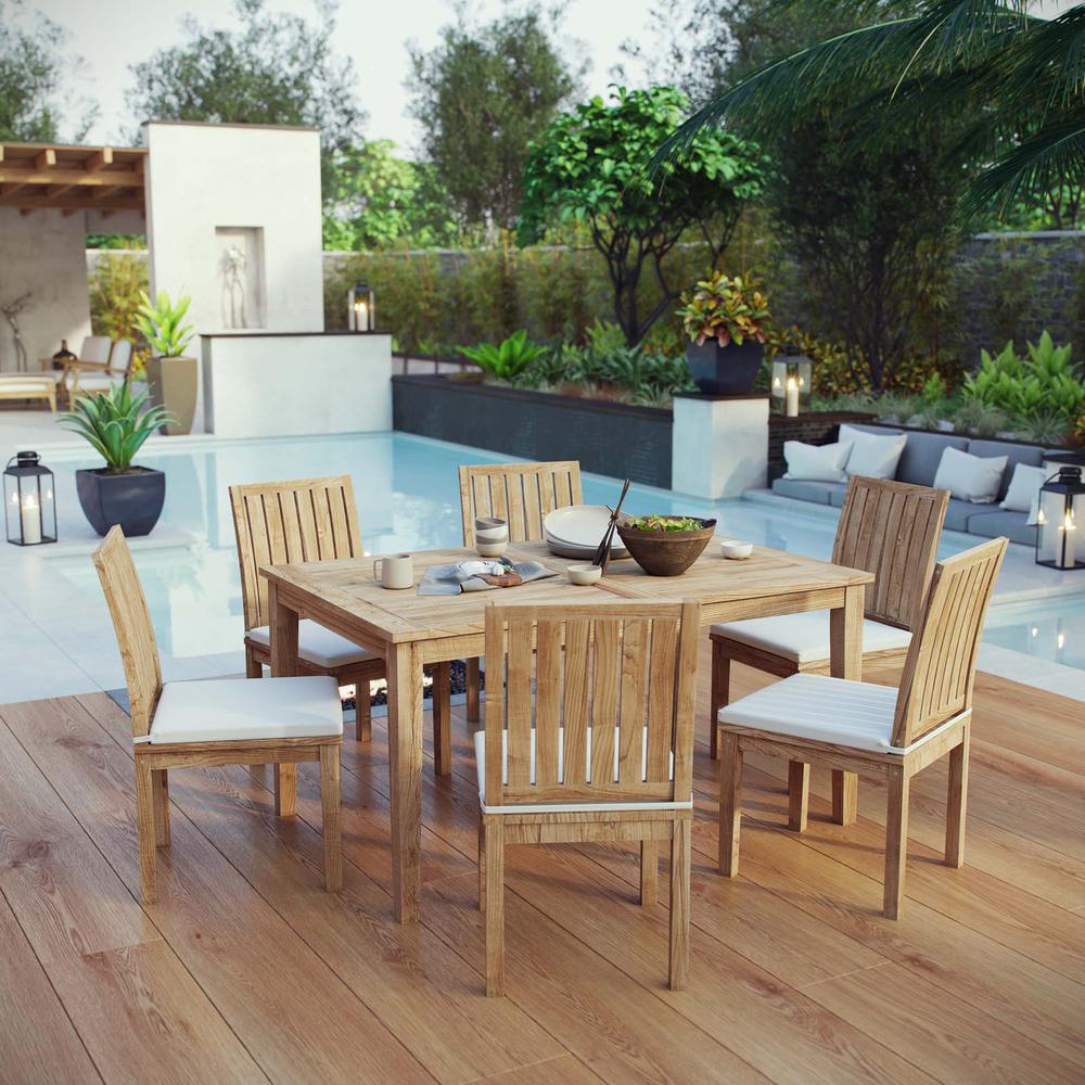 Marina 7 Piece Outdoor Patio Premium Grade A Teak Wood Outdoor Dining Set. Picture 7