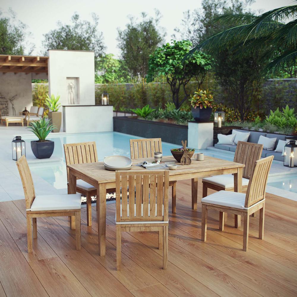 Marina 7 Piece Outdoor Patio Premium Grade A Teak Wood Outdoor Dining Set. Picture 7