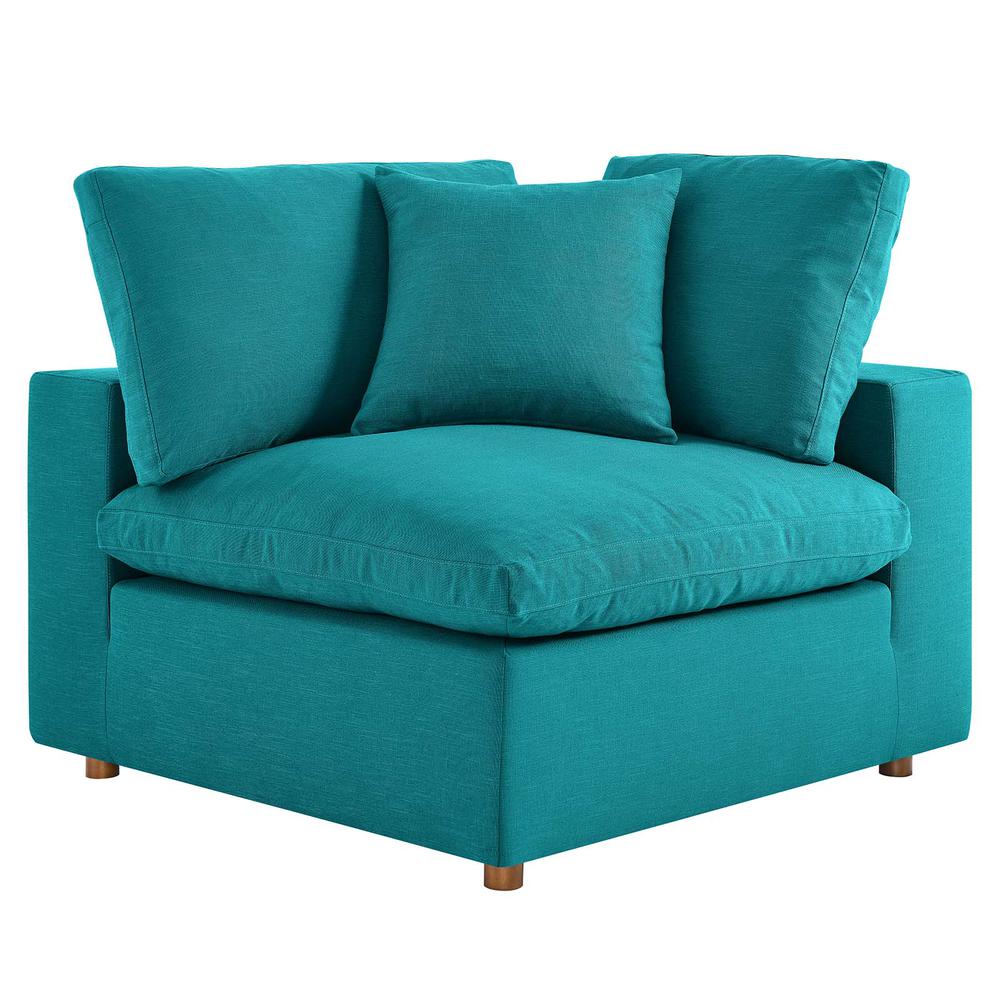 Commix Down Filled Overstuffed Corner Chair - Teal EEI-3319-TEA. The main picture.