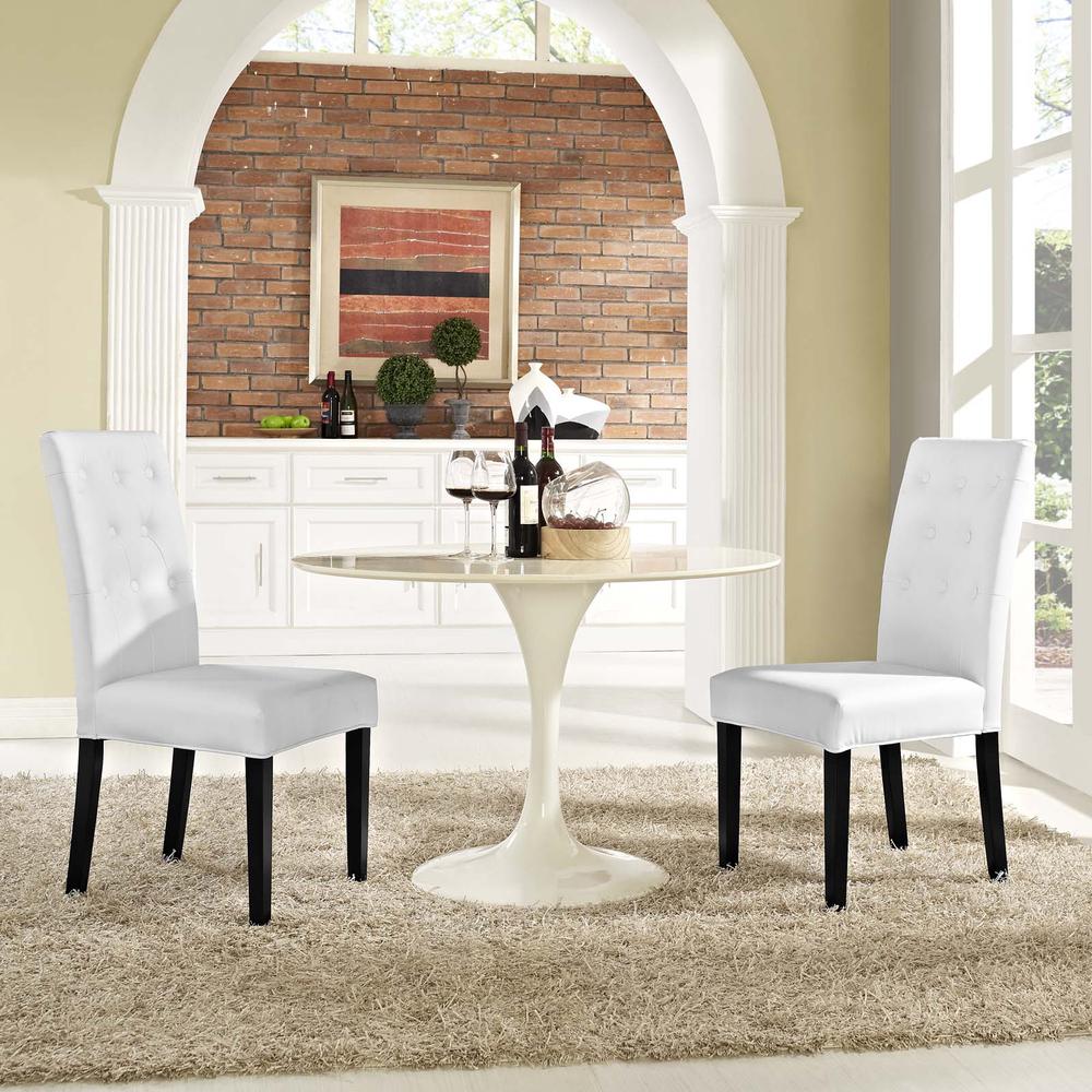 Confer Dining Side Chair Vinyl Set of 2. Picture 5