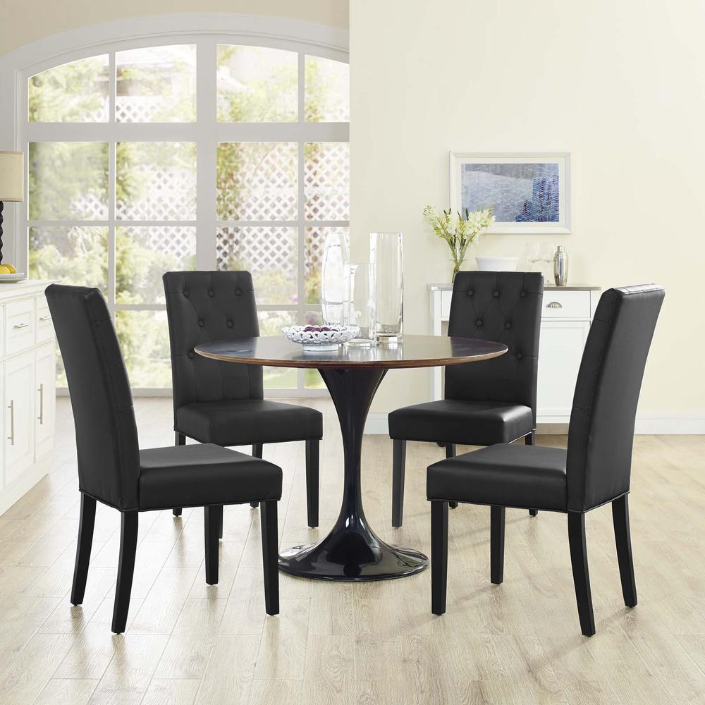 Confer Dining Side Chair Vinyl Set of 4. Picture 5