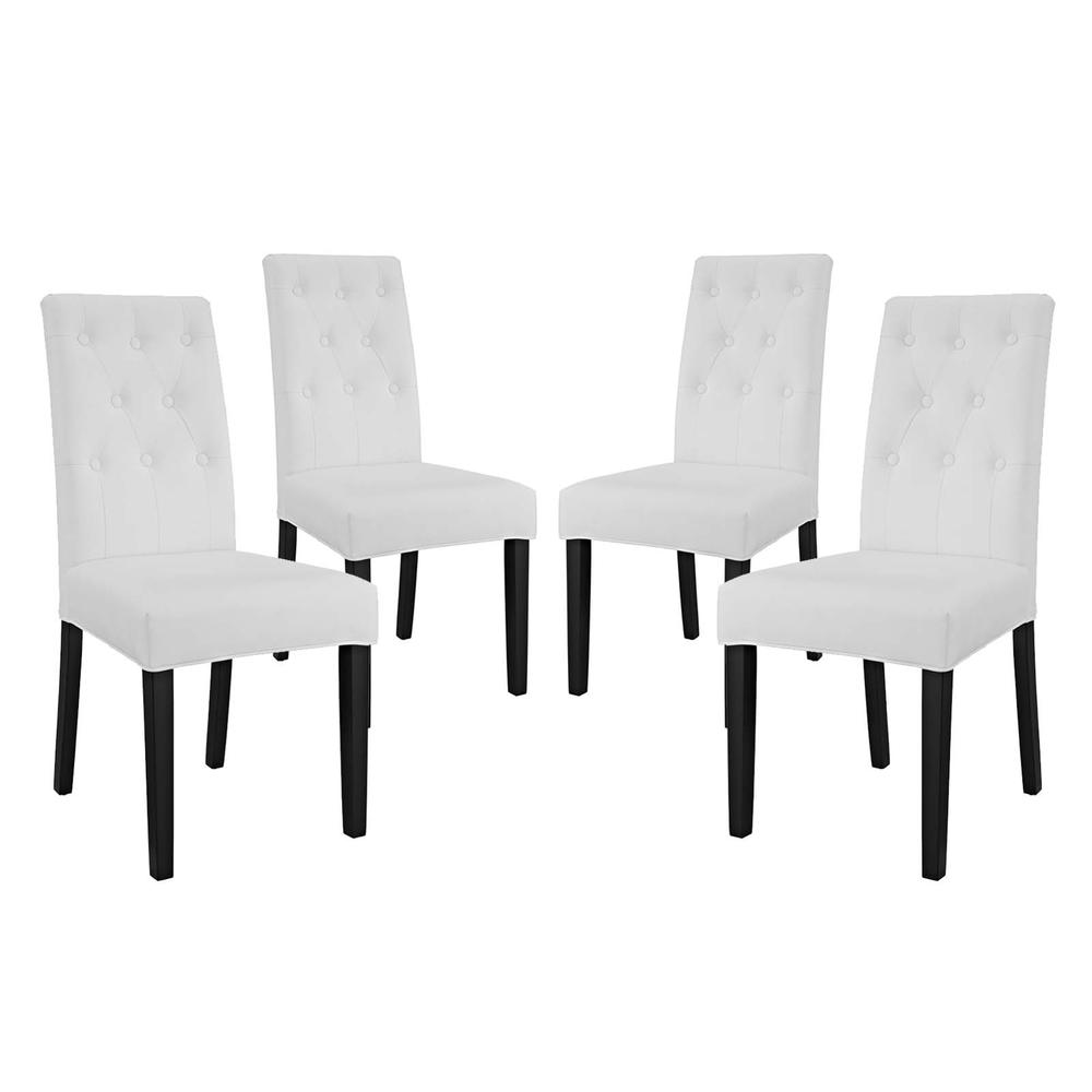 Confer Dining Side Chair Vinyl Set of 4. Picture 1