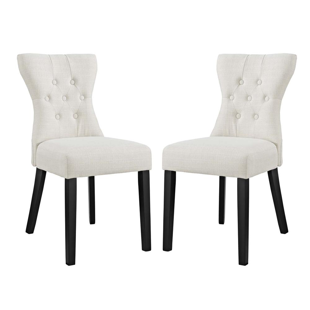 Silhouette Dining Side Chairs Upholstered Fabric Set of 2. Picture 1