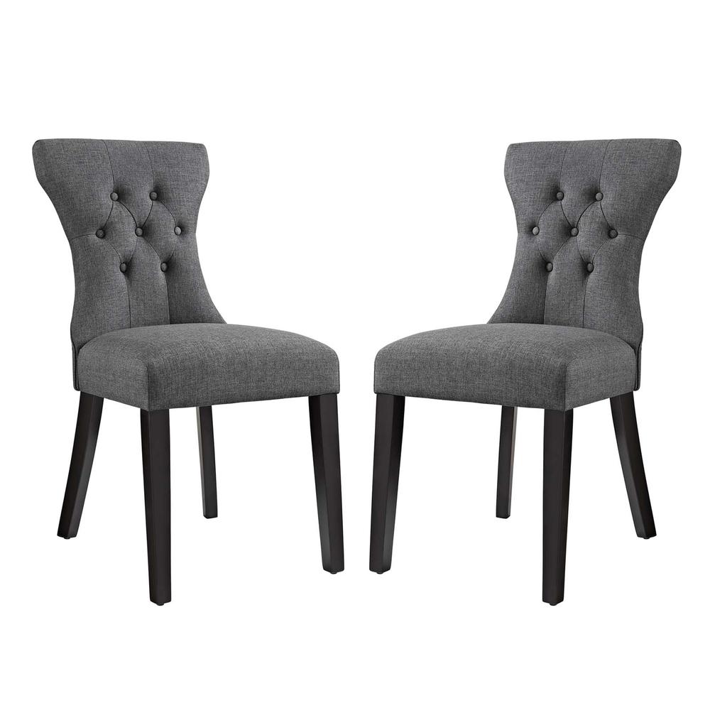 Silhouette Dining Side Chairs Upholstered Fabric Set of 2. Picture 1